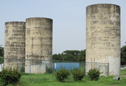 Three Concrete Silos